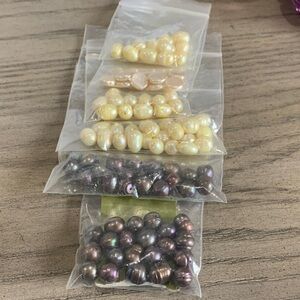 Fresh water Assorted Pearls - Cream and Purple. Good for crafting